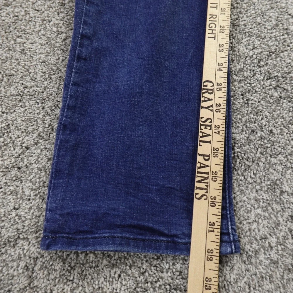 Levis Jeans Mens 36X32 Dark Blue Denim Pants 501 Button Fly Straight Leg Stretch